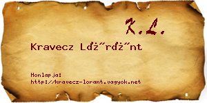 Kravecz Lóránt névjegykártya