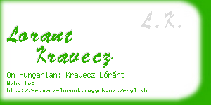 lorant kravecz business card