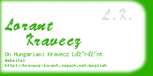 lorant kravecz business card